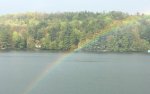 rainbow and lake