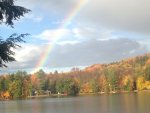 rainbow and fall lake