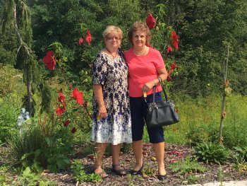 Ladies in Memorial Garden